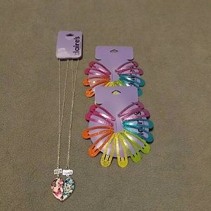 Best Friend Necklace and matching Barrettes